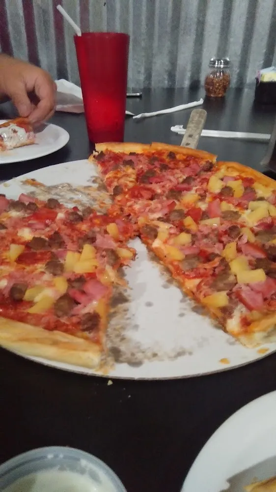 Half Meat Lovers Pizza with Pineapple on Half